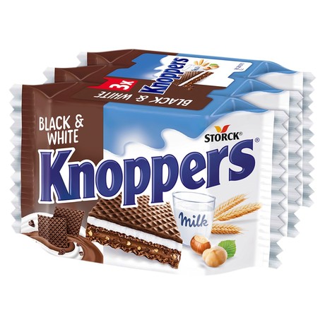 Knoppers Black & White Wafelek mleczno-orzechowy 75 g (3 x 25 g)