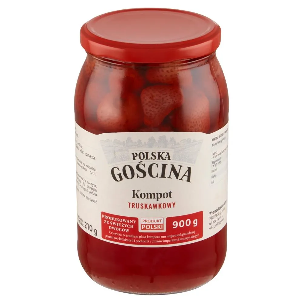 Polska gościna Kompot truskawkowy 900 g