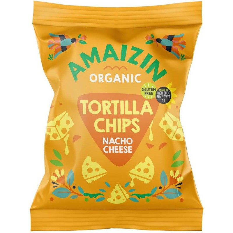 BIO Chipsy tortilla kukurydziane serowe bezglutenowe AMAIZIN 150 g