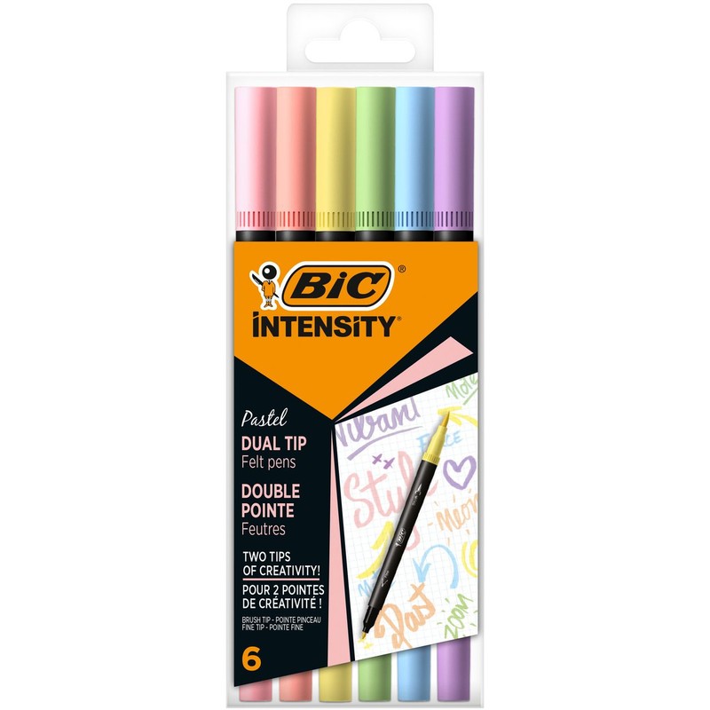 Intensity Pastel Dual Tip Pisak dwustronny  BIC 6 sztuk