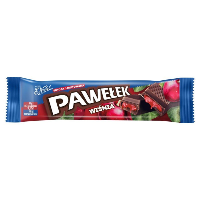 Pawełek wiśnia baton czekoladowy E.Wedel 45 g