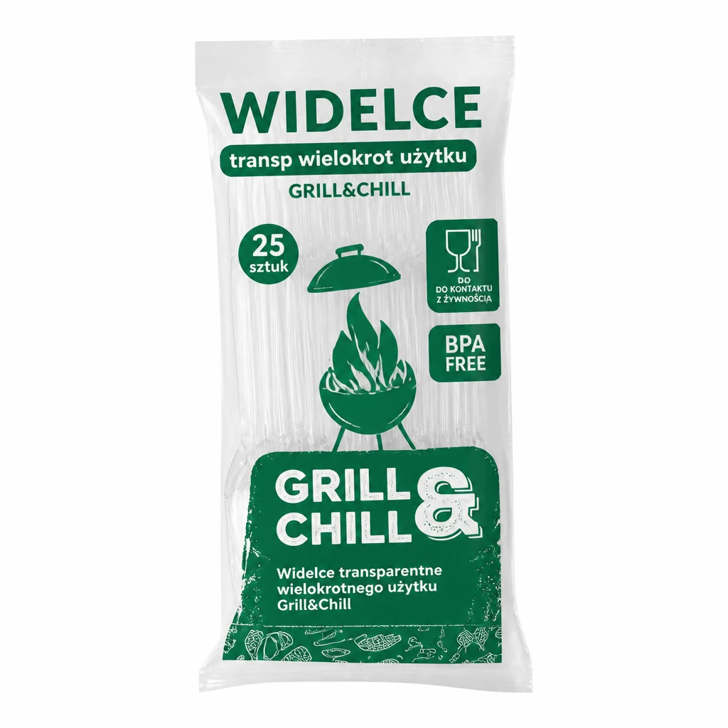Widelce transp wielokrot użytku Grill&Chill 25szt