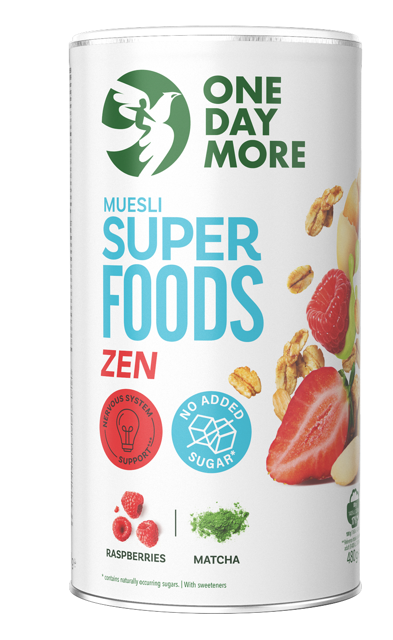 Musli Superfoods ZEN z malinami i matchą (bez dodatku cukru)