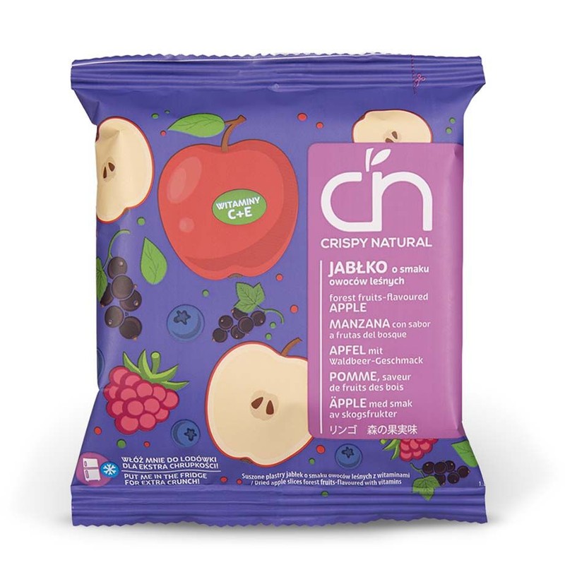 Suszone chipsy jabłko o smaku owoców leśnych   Crispy Natural 18 g