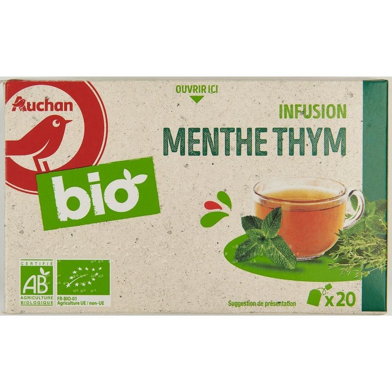 BIO Mięta z tymiankiem Auchan 20 torebek