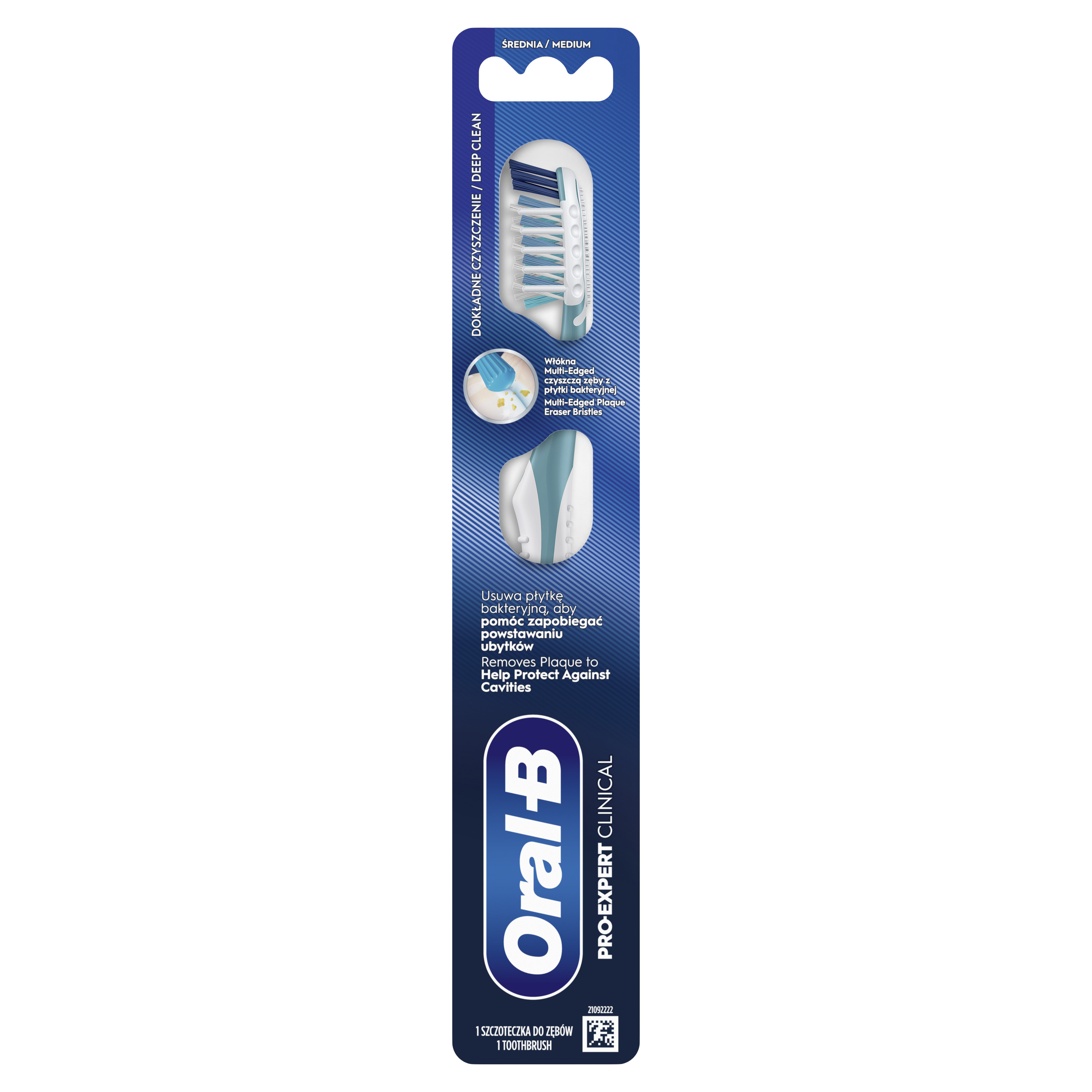 Oral-B Cross Action Pro-Clean Clinical Szczoteczka Do Zębów, Średnia, 1 Sztuka