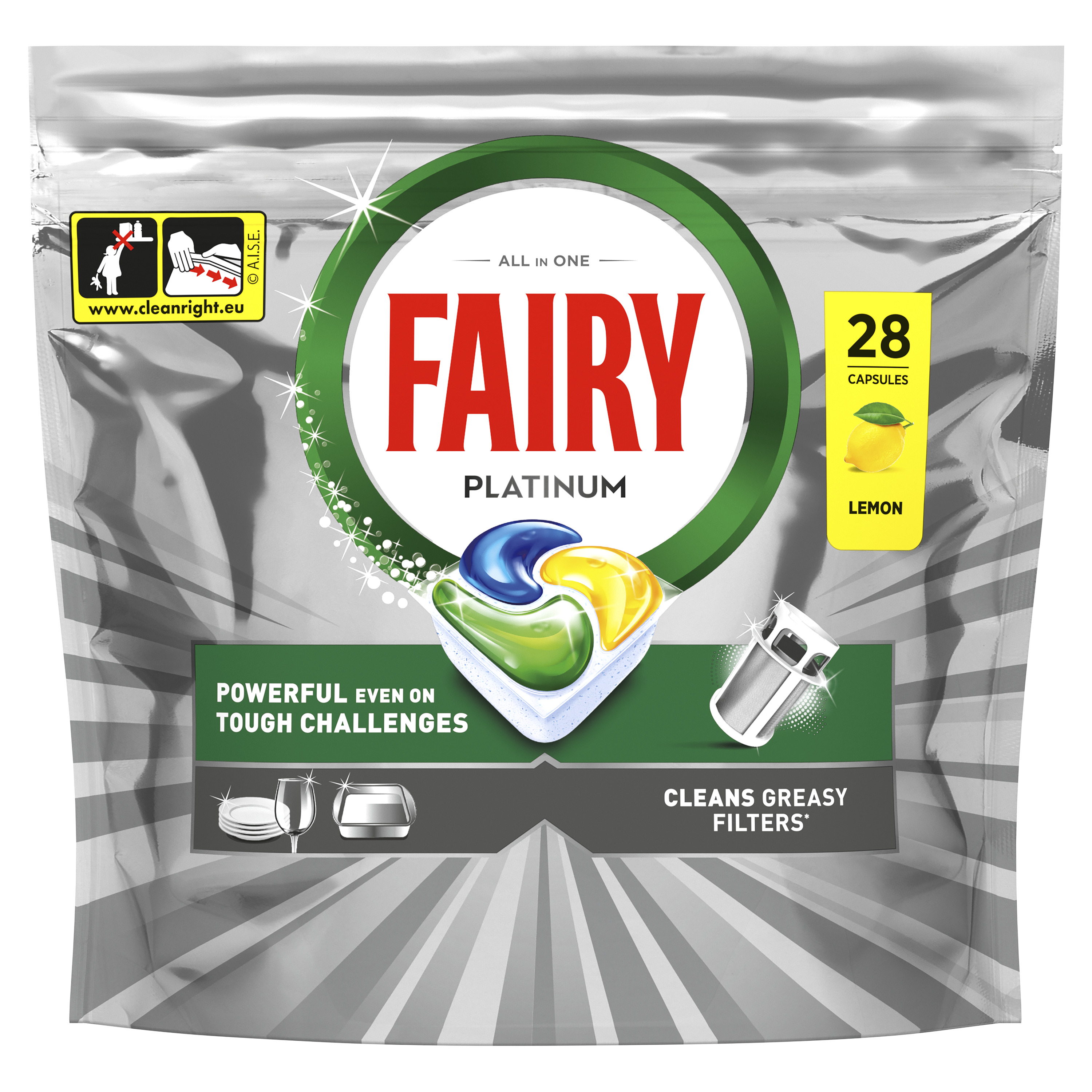 Fairy Platinum Tabletki Do Zmywarki, Cytryna, 28 Kapsułki