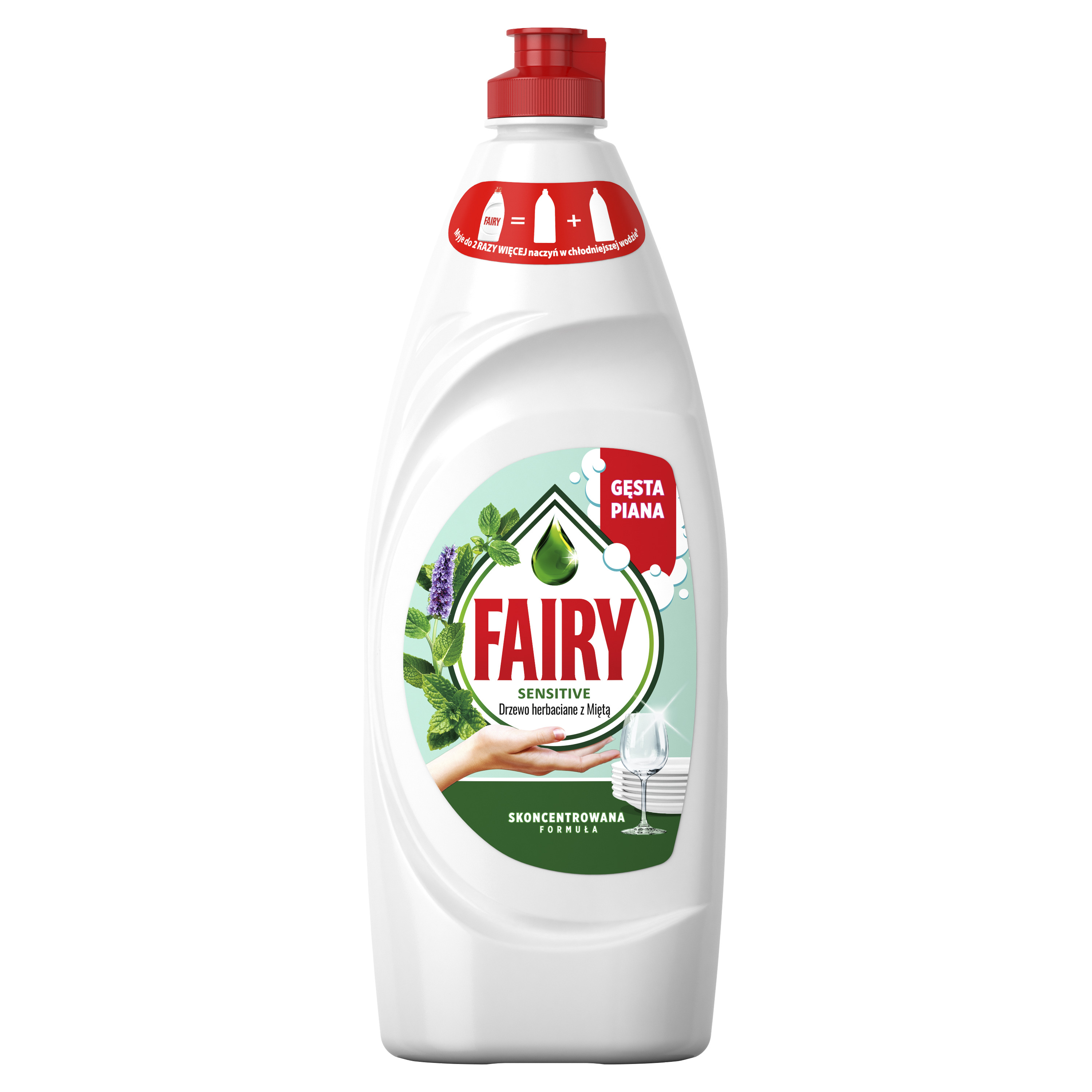 Fairy Skóra Wrażliwa Tea Tree & Mint Płyn Do Mycia Naczyń, Delikatny Dla Skóry 654 Ml