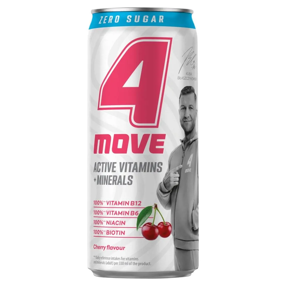 4Move Active Vitamins + Minerals Gazowany napój o smaku wiśniowym 330 ml