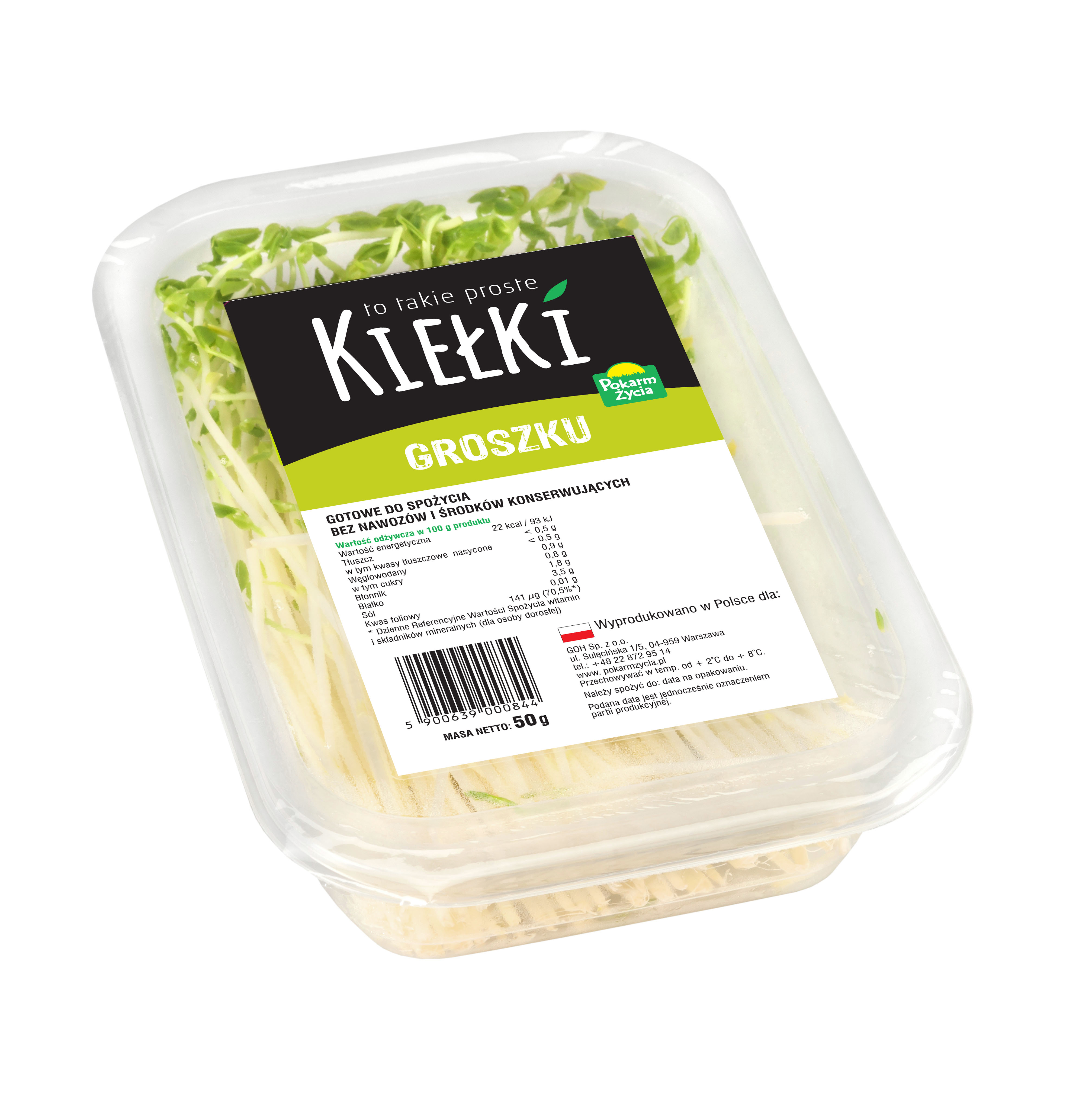 Kiełki Groszku Polska 50G Pokarm Życia