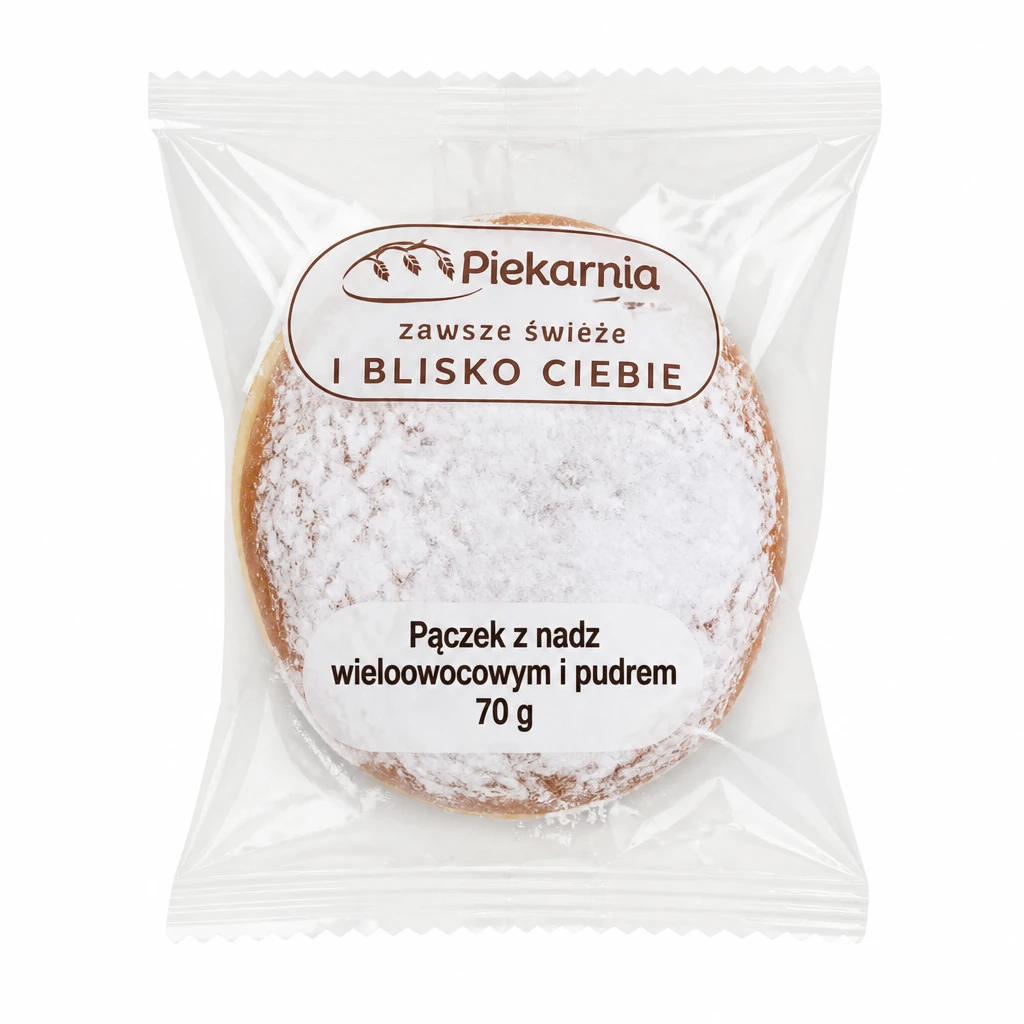 Pączek z nadz wieloowocowym i pudrem 70g