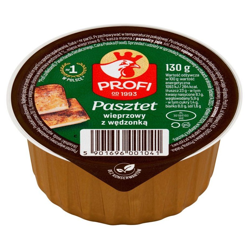 Pasztet wieprzowy z wędzonką  Profi 130 g