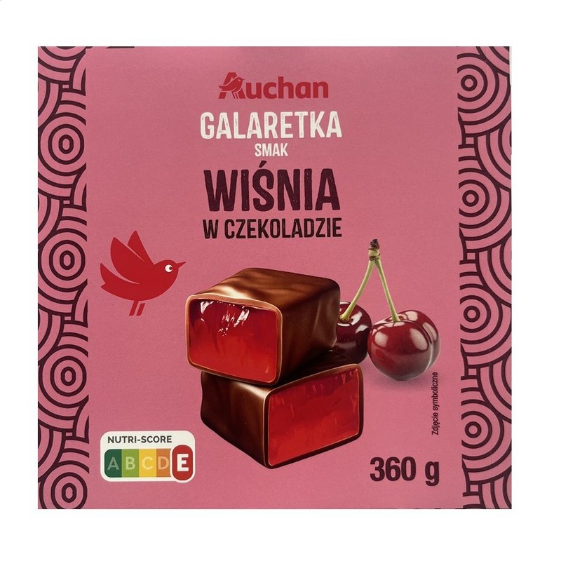 Galaretka smak wiśnia w czekoladzie Auchan 360 g