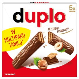Duplo Wafel z orzechowym nadzieniem pokryty mleczną czekoladą (5 szt.) 91 g