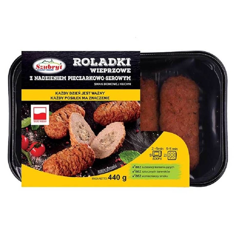 Roladki wieprzowe z nadzieniem pieczarkowo-serowym Szubryt 440 g