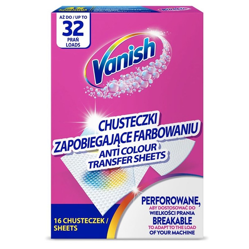 Chusteczki zapobiegające farbowaniu Vanish 16 sztuk