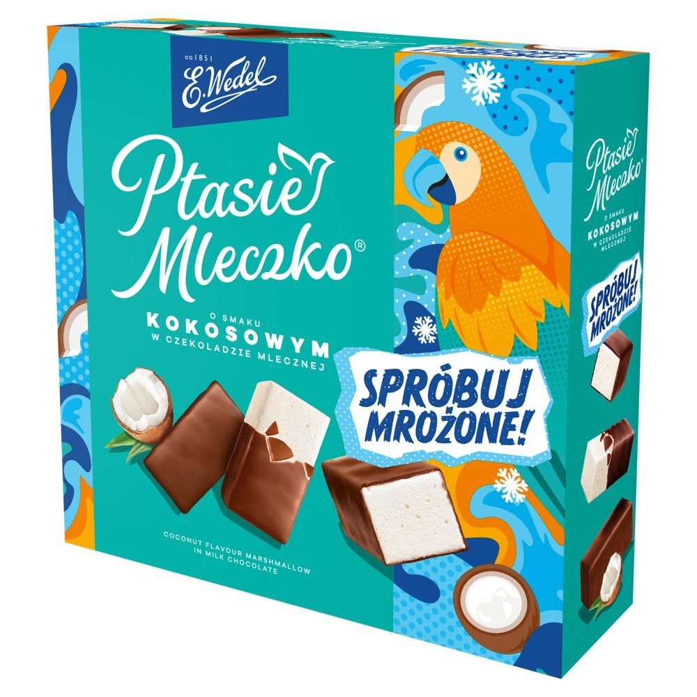E. Wedel Ptasie mleczko o smaku kokosowym w czekoladzie mlecznej 340 g