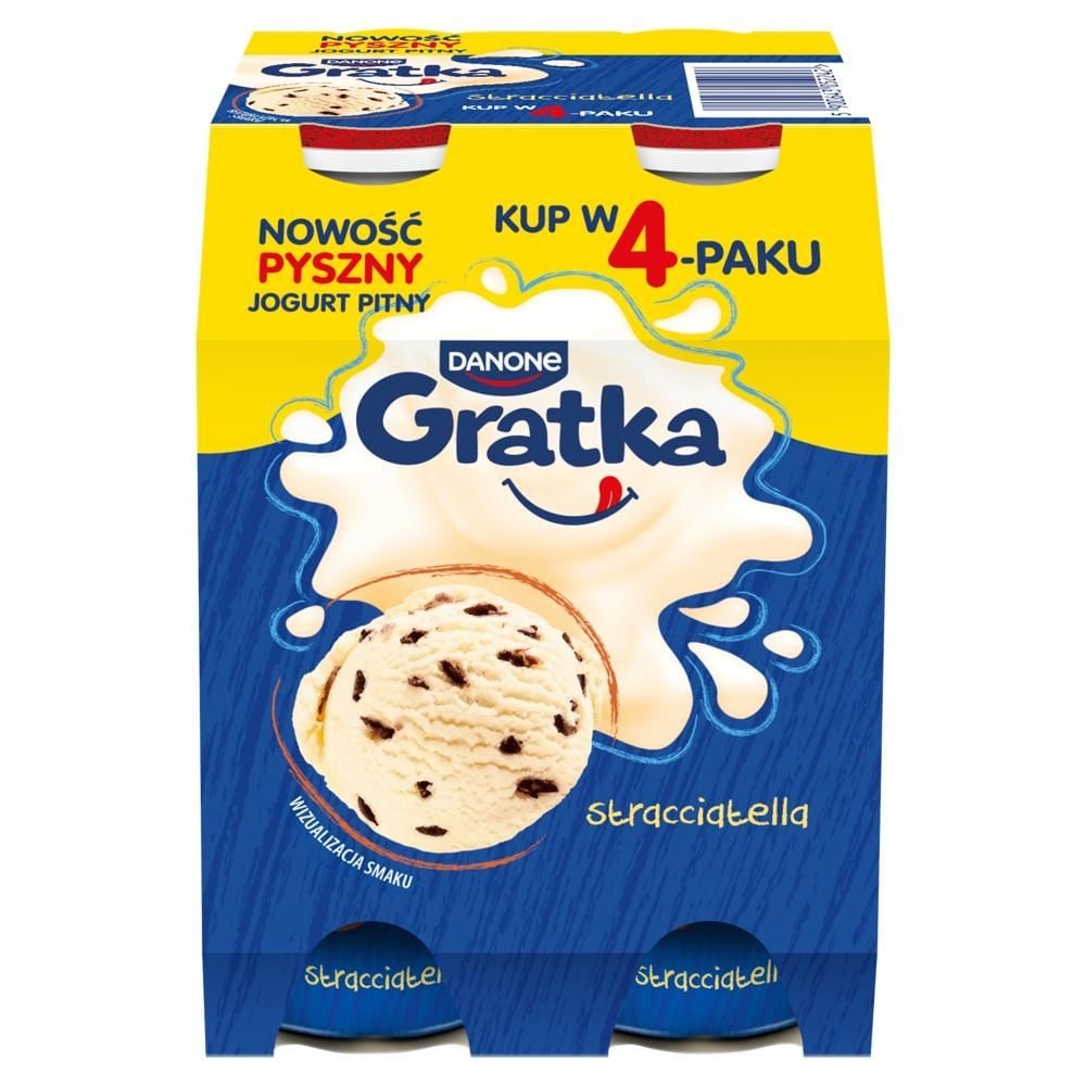Danone Gratka Jogurt do picia stracciatella 620 g (4 x 155 g )