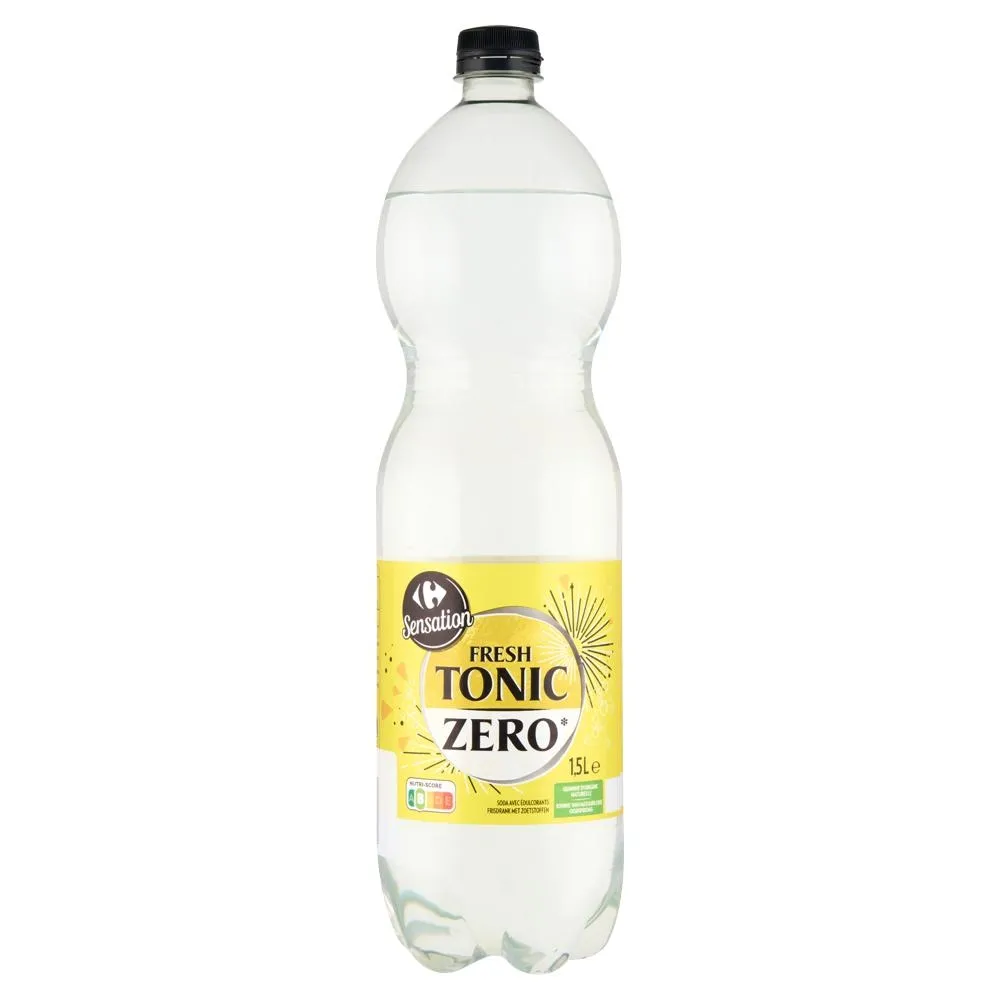 Carrefour Sensation Fresh Tonic Zero Napój gazowany 1,5 l