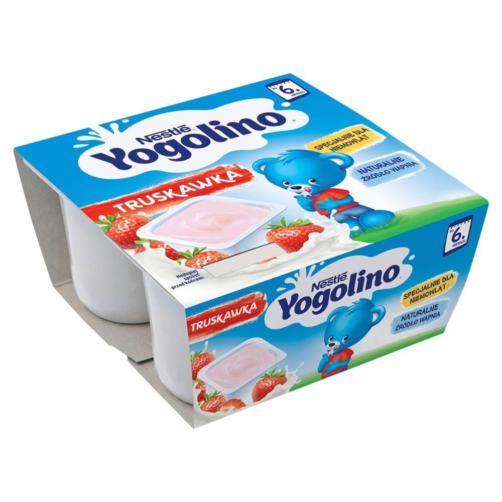 Nestlé Yogolino Deserek mleczno-owocowy truskawka po 6. miesiącu 400 g (4 x 100 g)