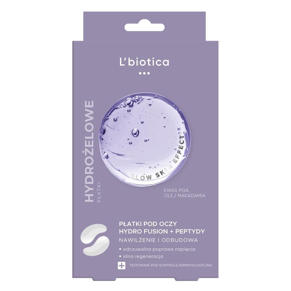 L'biotica PGA Hydro Fusion Hydrożelowe płatki pod oczy z peptydami 2 szt.