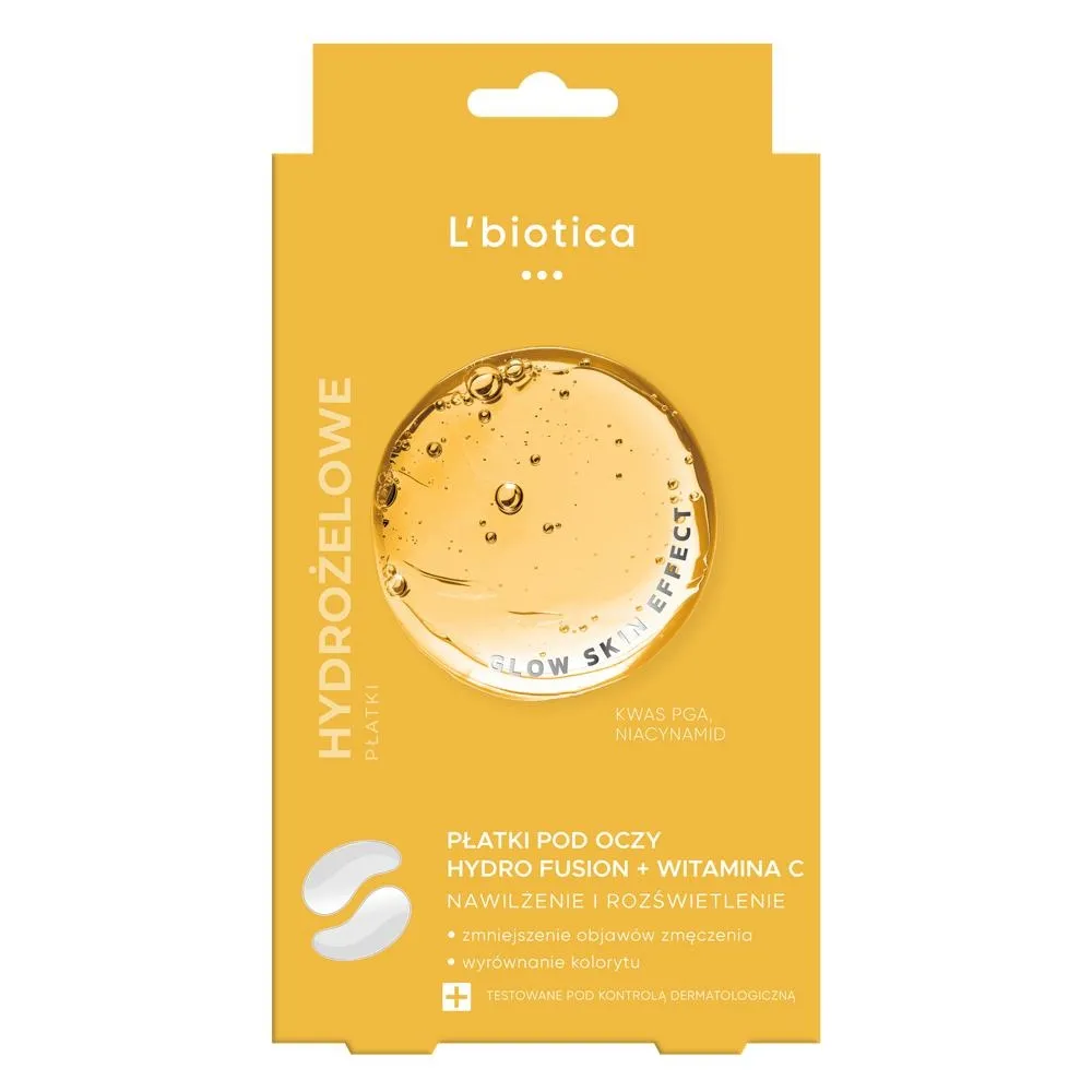 L'biotica PGA Hydro Fusion Hydrożelowe płatki pod oczy z witaminą C 2 szt.
