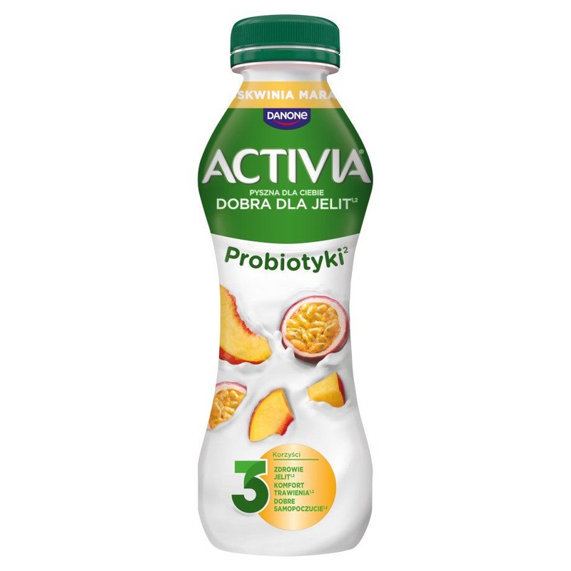 Jogurt pitny o smaku brzoskwini i marakuji   Activia 280 g