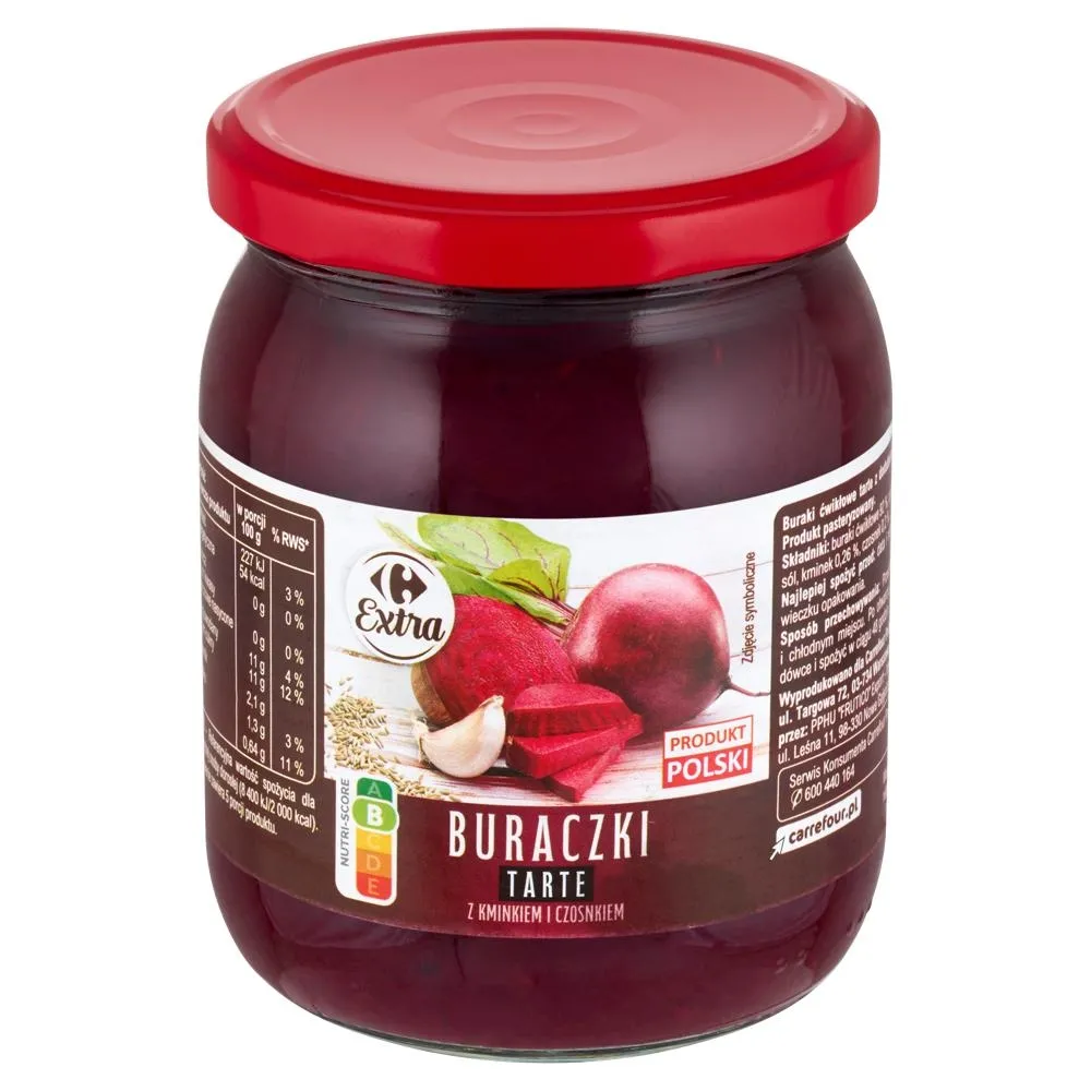 Carrefour Extra Buraczki tarte z kminkiem i czosnkiem 500 g