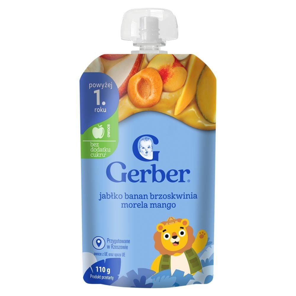 Gerber Deserek jabłko banan brzoskwinia morela mango powyżej 1. roku 110 g