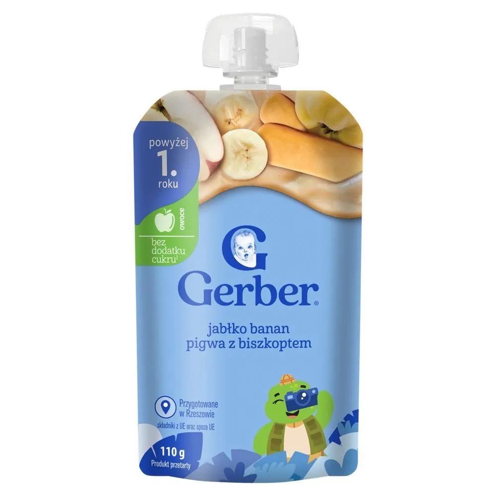 Gerber Deserek jabłko banan pigwa z biszkoptem powyżej 1. roku 110 g