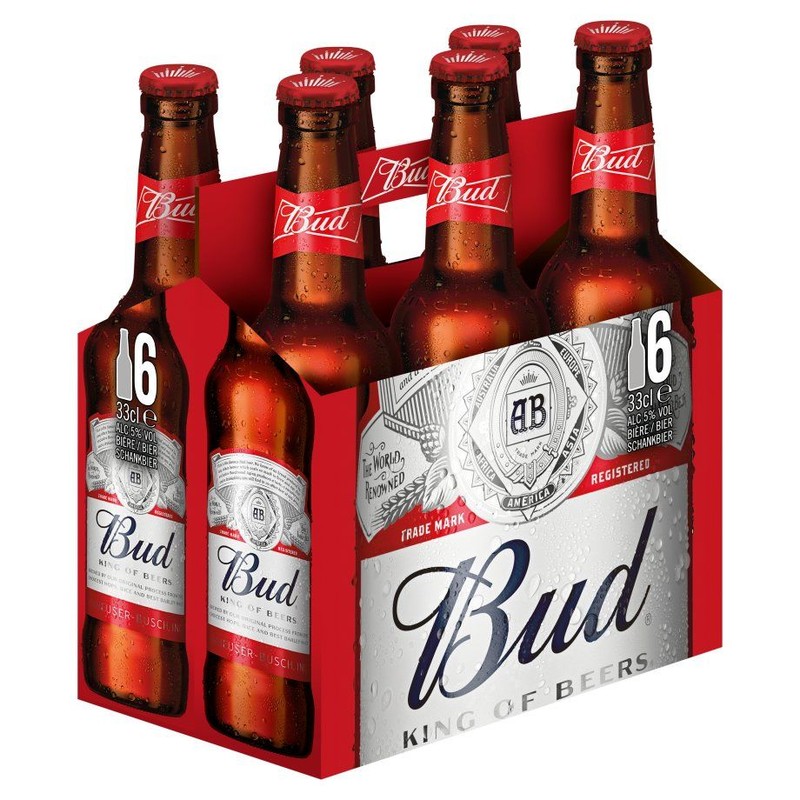 Piwo amerykańskie jasne lager Bud King of Beer alk. 5,0% obj. Budweiser 6 x 330 ml