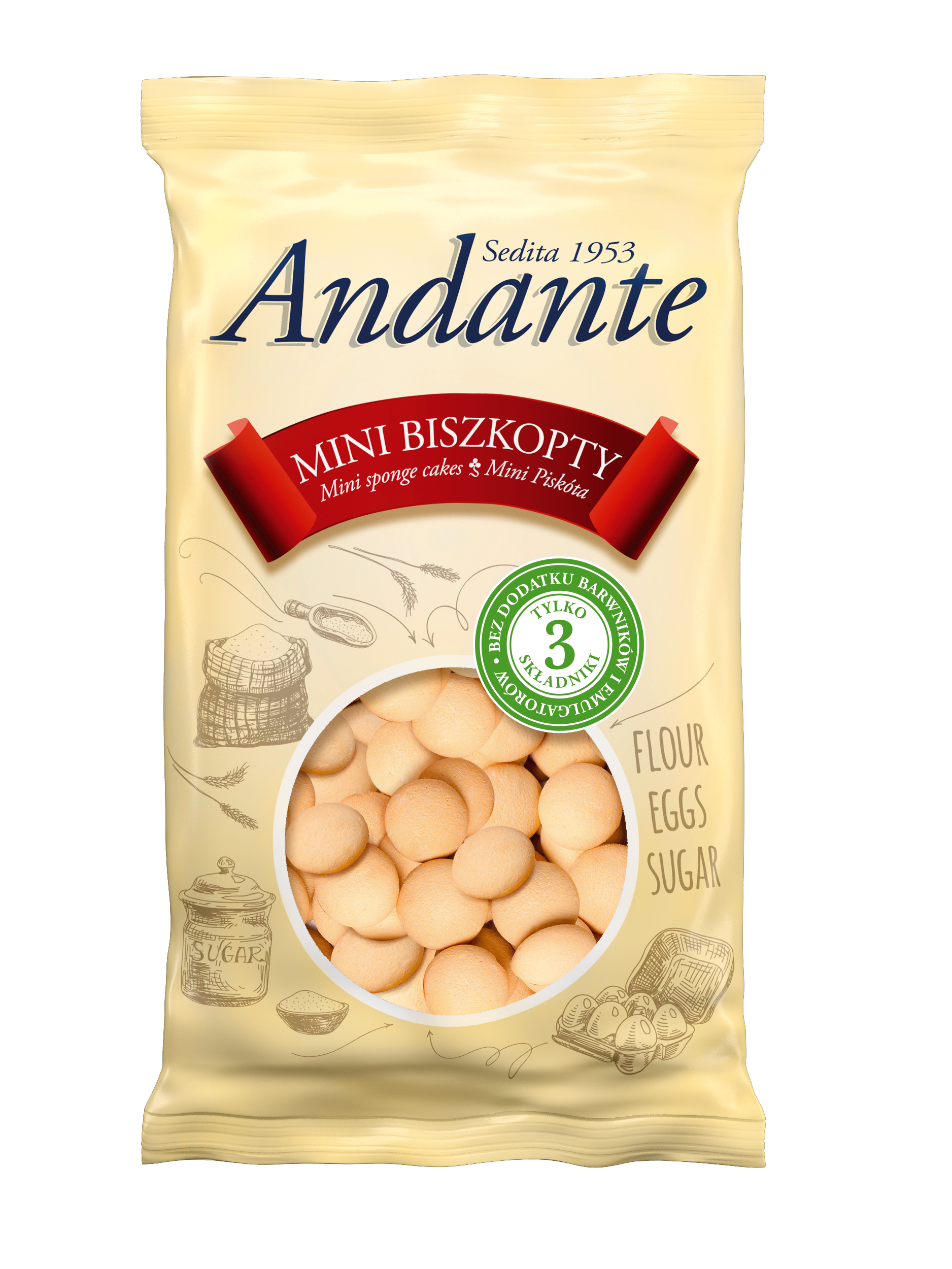 Andante Mini Biszkopty 120 G
