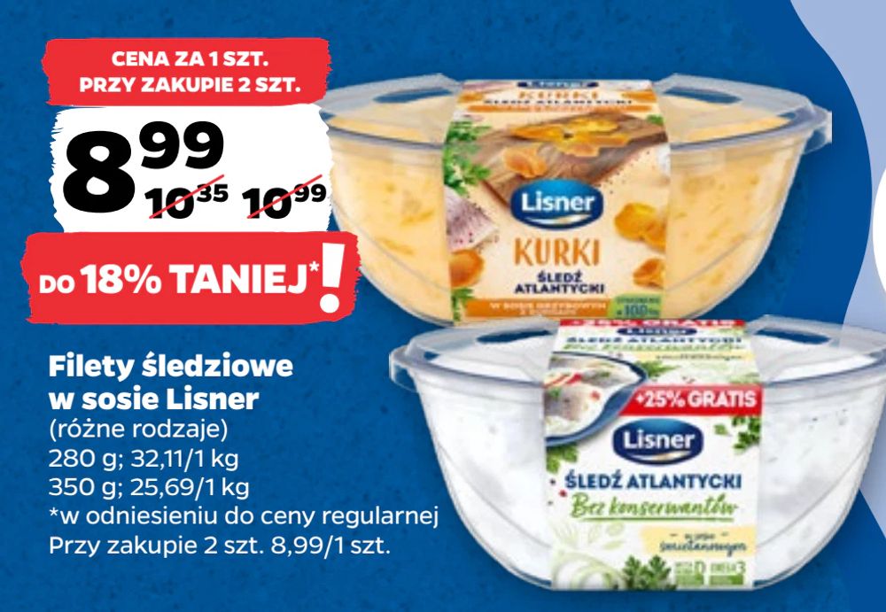 Filety śledziowe w sosie Lisner