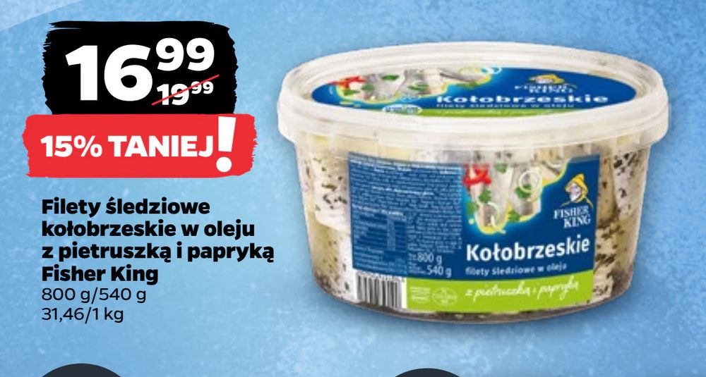 Filety śledziowe kołobrzeskie w oleju z pietruszką i papryką Fisher King