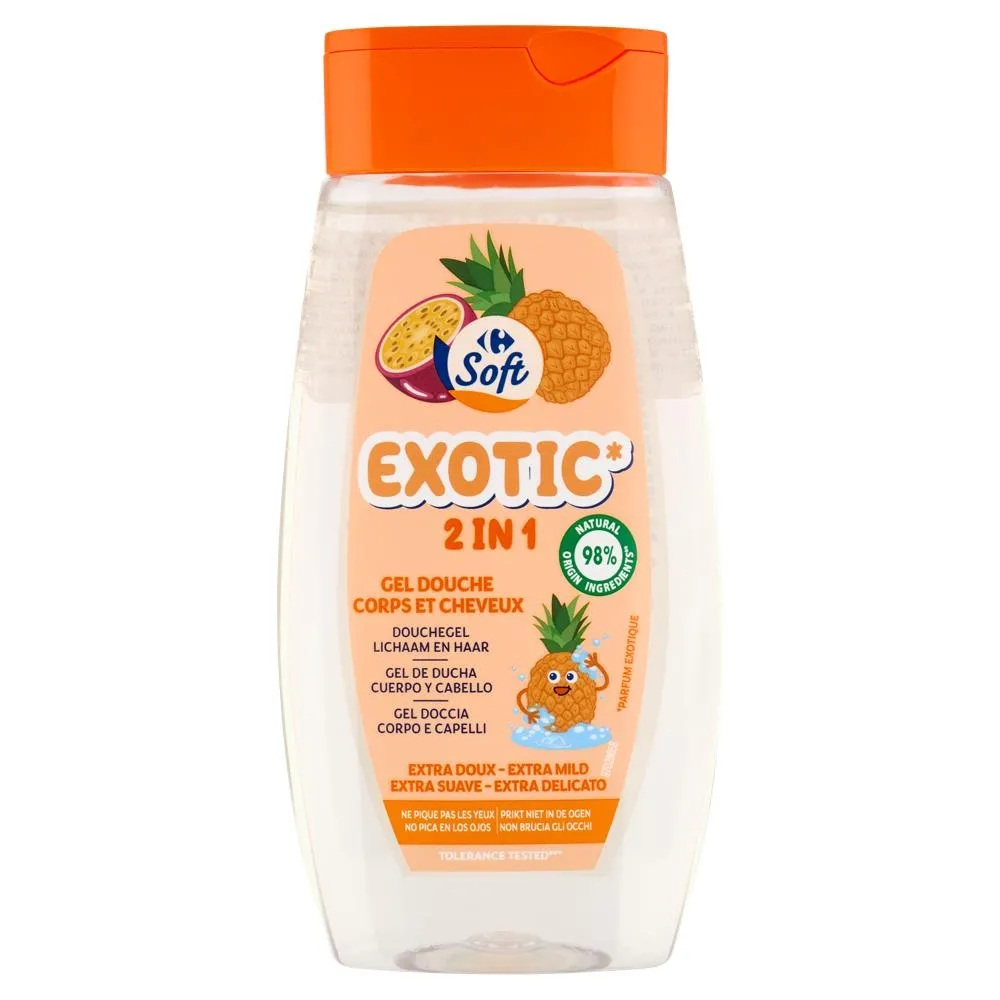 Carrefour Soft Exotic 2 in 1 Żel pod prysznic 250 ml