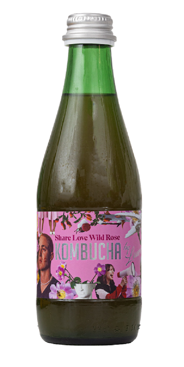 Kombucha z sokiem z dzikiej róży