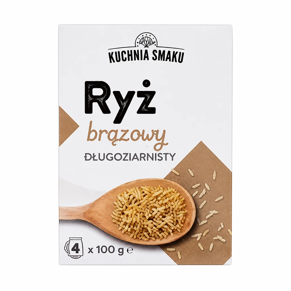 Ryż brązowy długoziarnisty Kuchnia Smaku 4x100g