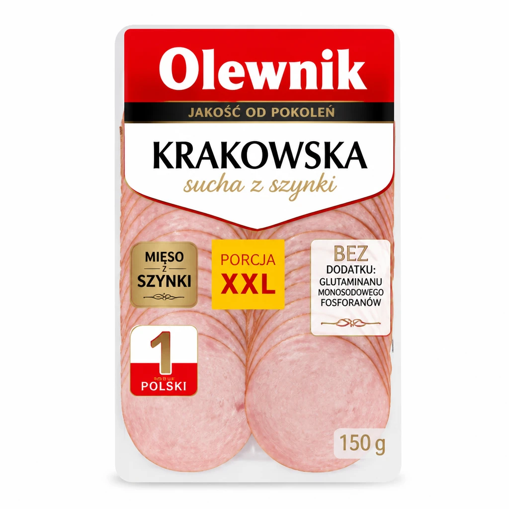 Kiełbasa krakowska sucha z szynki Olewnik 150g