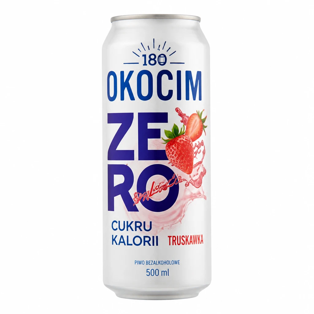Piwo Okocim zero truskawka 0,5l 0% puszka