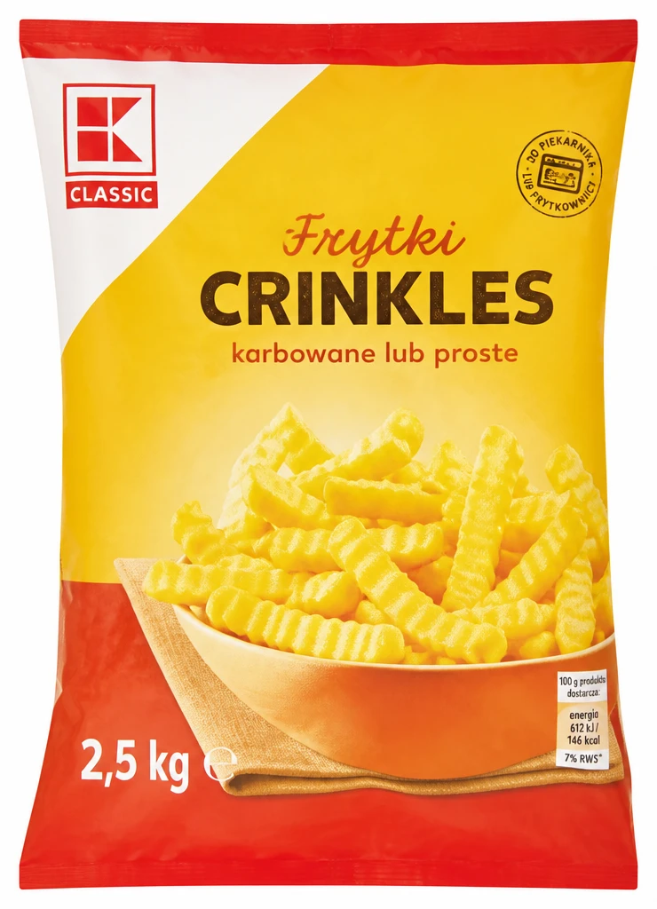 K-CLASSIC Frytki karbowane lub proste