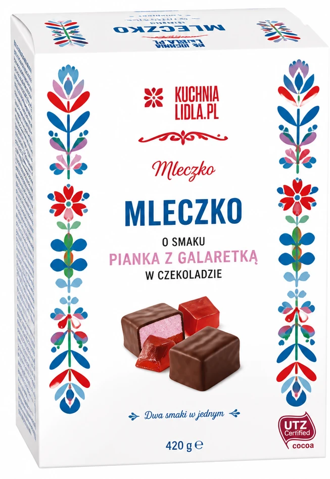 Mleczko, Pianka z galaretką lub Galaretka w czekoladzie różne rodzaje