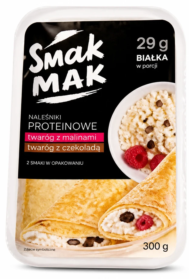 SMAKMAK Naleśniki proteinowe twaróg z malinami, twaróg z czekoladą