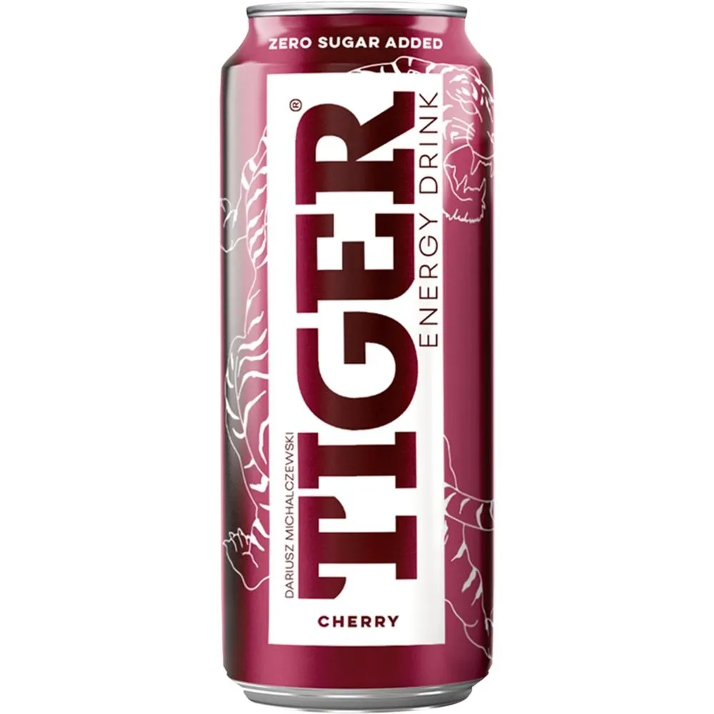 Tiger Gazowany owocowy napój energetyzujący o smaku wiśni 500 ml