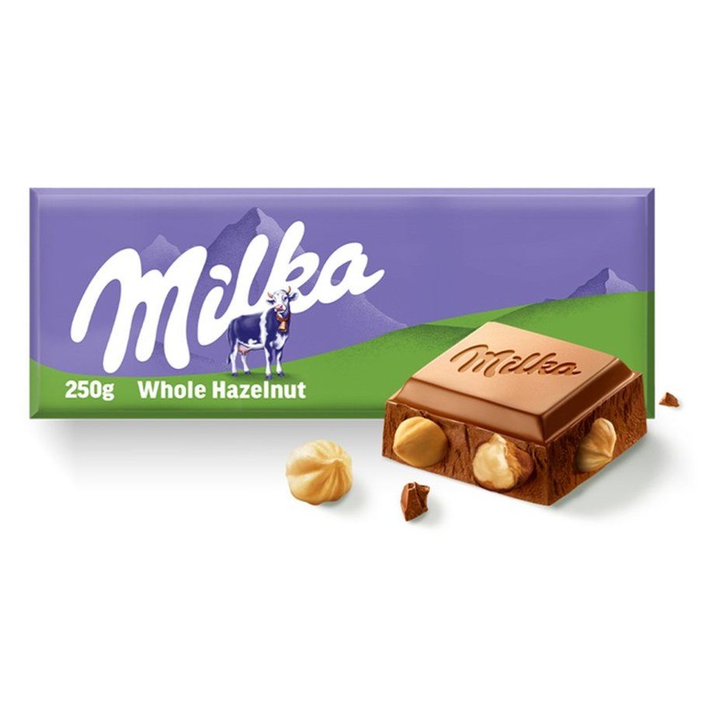 Czekolada mleczna z całymi orzechami laskowymi  Milka 250 g