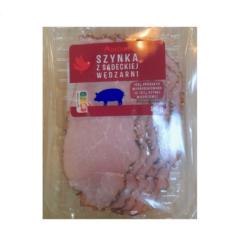 Szynka z Sądeckiej wędzarni Auchan 80 g