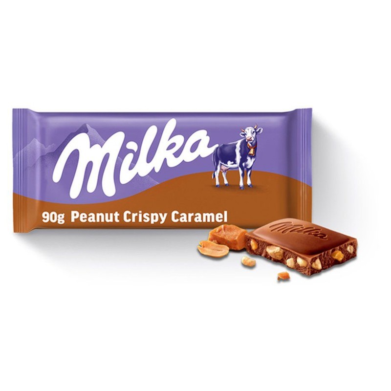 Czekolada mleczna Peanut Crispy Caramel Milka 90 g