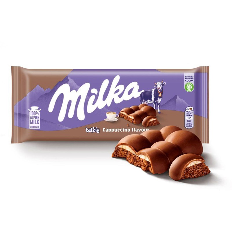 Czekolada mleczna bubbly Cappuccino flavour Milka 97 g