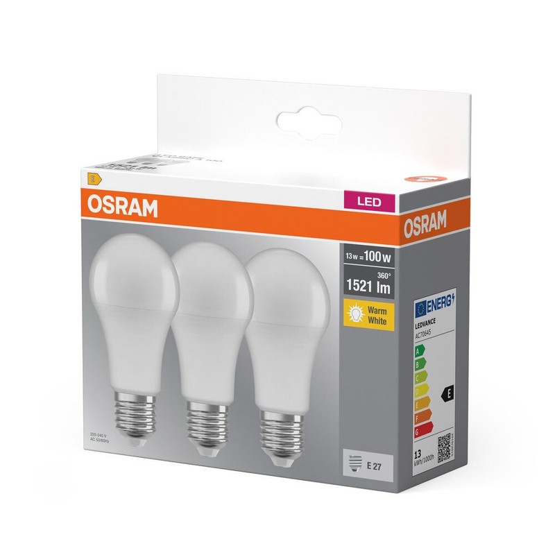 Żarówka LED Base Classic E27 13W 827 Frosted Osram 3 sztuki