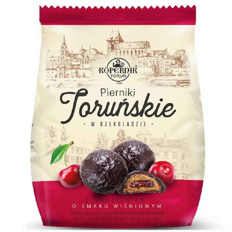 Pierniki w czekoladzie z nadzieniem o smaku wiśniowym Kopernik 150 g