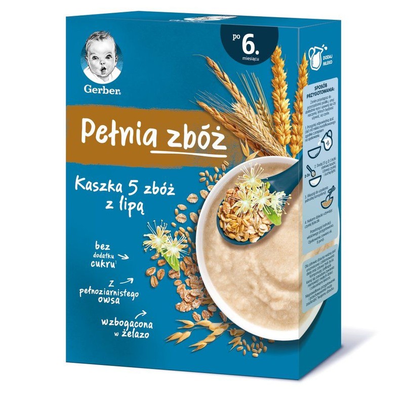 Kaszka 8 zbóż z lipą po 6 miesiącu Gerber 200 g